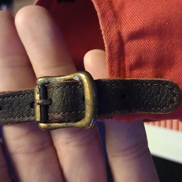 Polo by Ralph Lauren Men's Coral & Black With Leather Strap Super Clean Cap - Picture 5 of 6